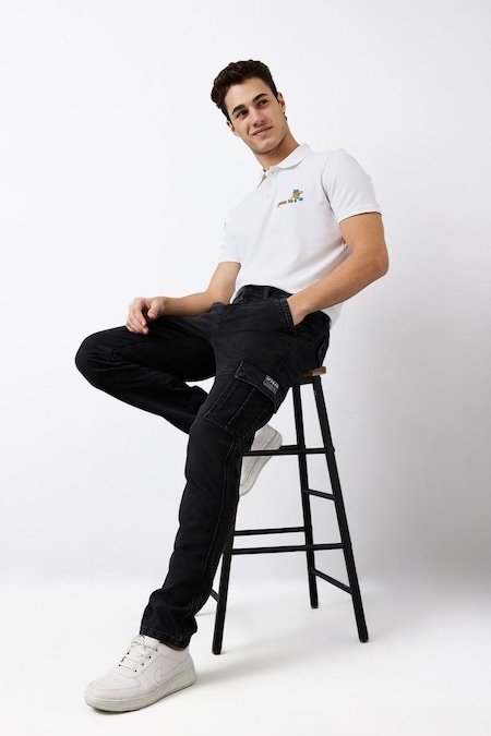 Spykar Black Solid Full Length Casual Men Regular Fit Jeans - Image 3