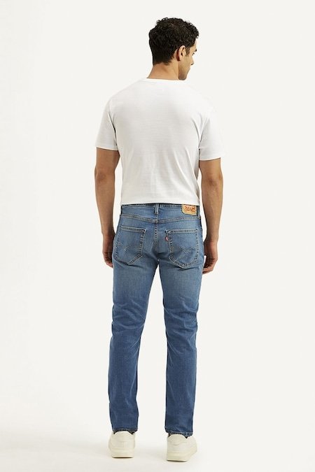 Levis Medium Blue Solid Full Length Casual Men Slim Fit Jeans - Image 3