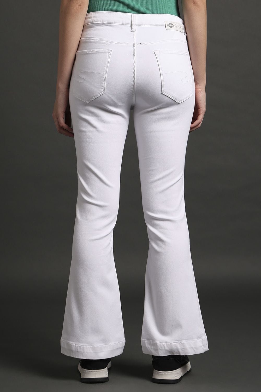 Lee Cooper White Solid Full Length Casual Women Flared Jeans - Image 4
