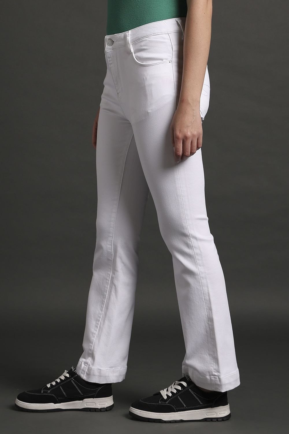 Lee Cooper White Solid Full Length Casual Women Flared Jeans - Image 5