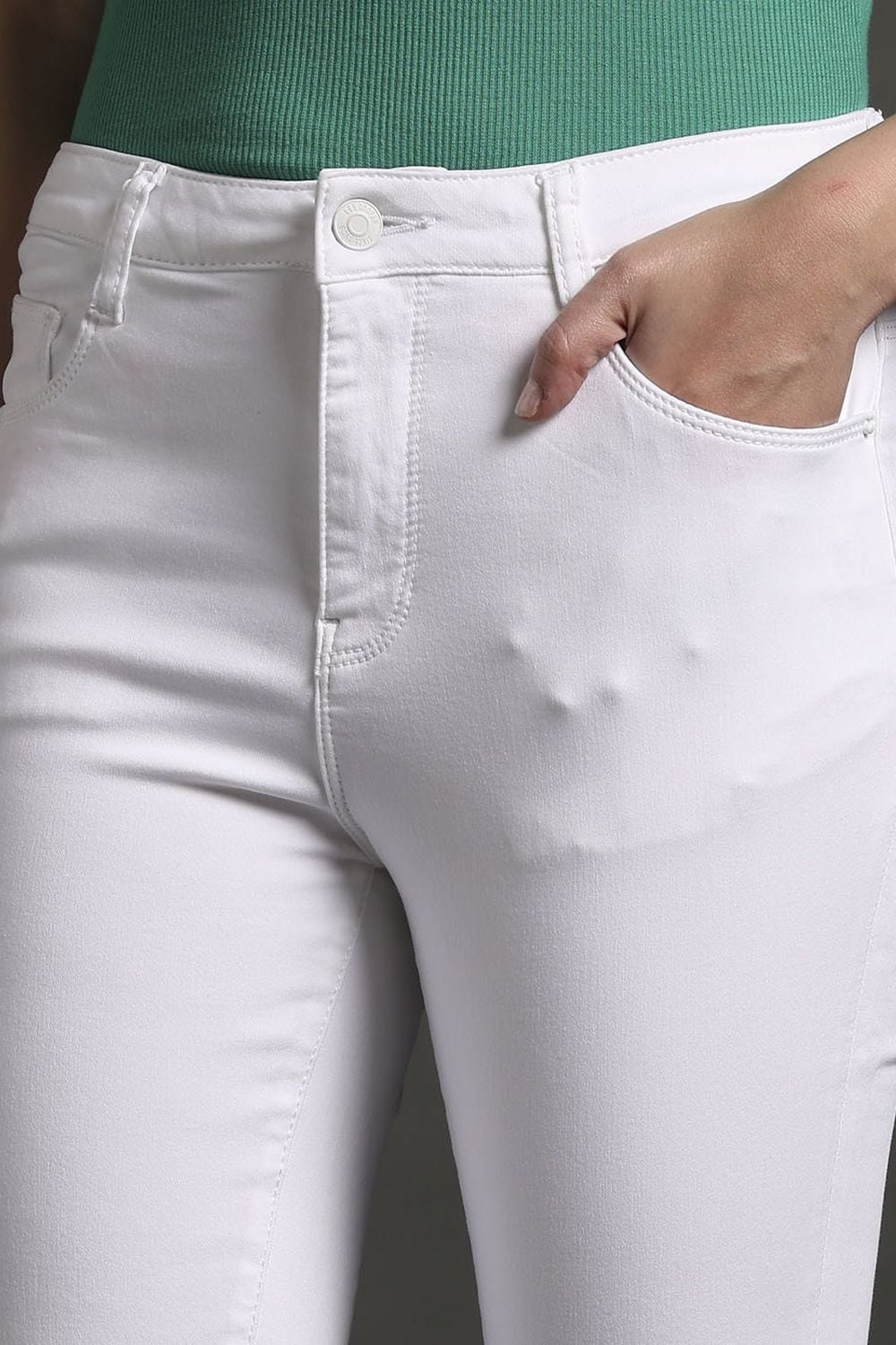 Lee Cooper White Solid Full Length Casual Women Flared Jeans - Image 6