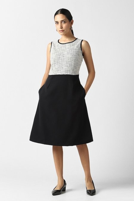 Van Heusen Off White Printed Knee Length Formal Women Regular Fit Dress - Image 2
