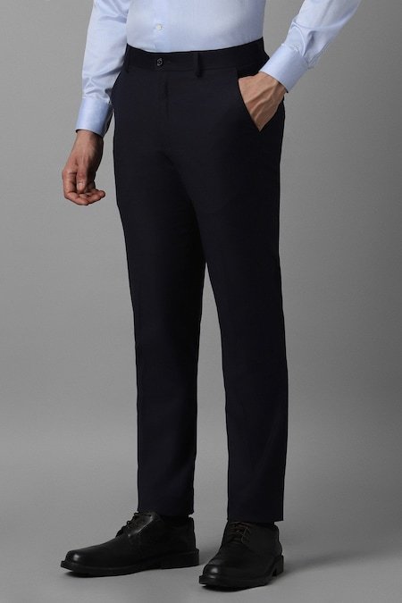 Louis Philippe Black Solid Formal Men Slim Fit Formal Trouser - Image 4