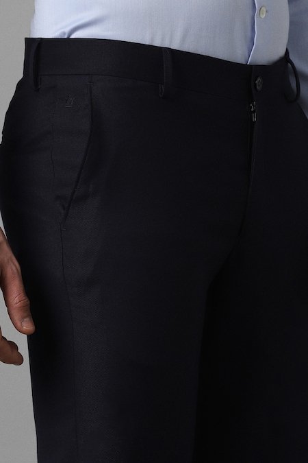 Louis Philippe Black Solid Formal Men Slim Fit Formal Trouser - Image 5