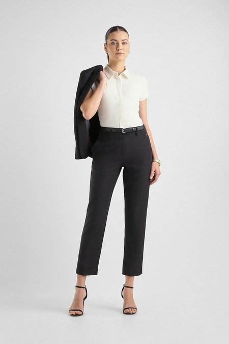 Van Heusen Black Women Solid Relaxed Fit Trousers - Image 5