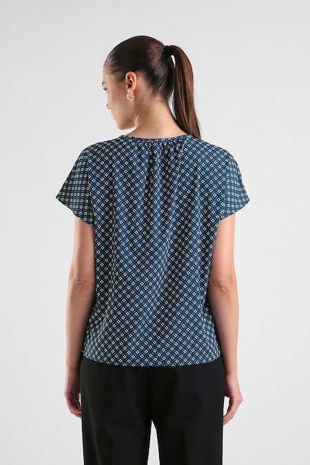 Van Heusen Navy Women Printed Regular Fit Top - Image 2