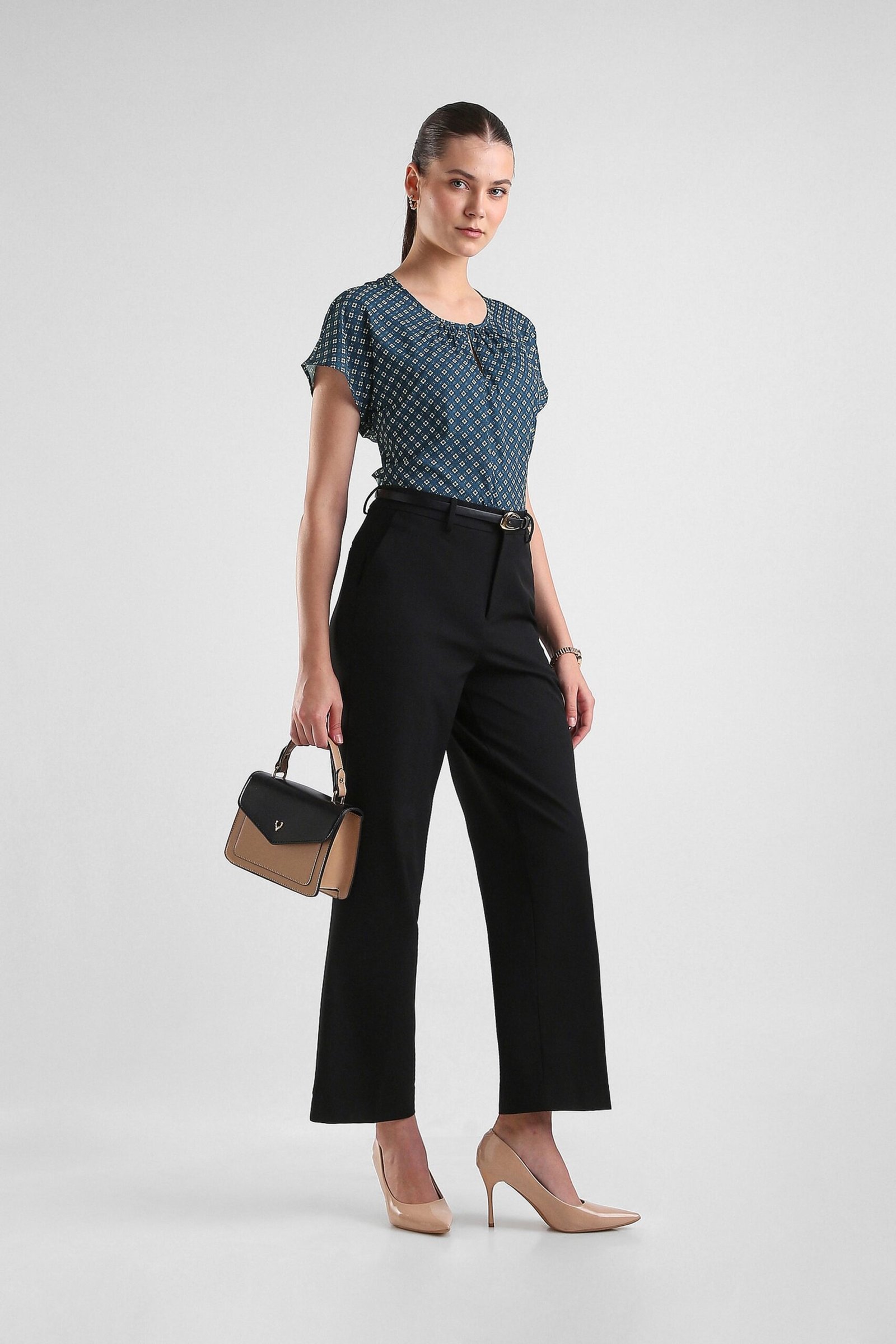 Van Heusen Navy Women Printed Regular Fit Top - Image 5