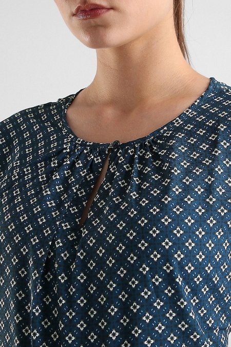 Van Heusen Navy Women Printed Regular Fit Top - Image 6