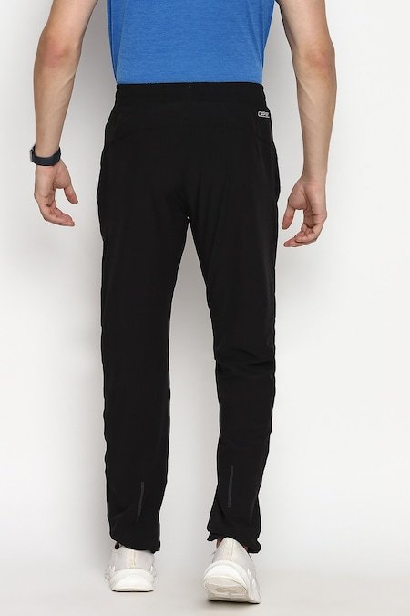 Van Heusen Black Solid Full Length Athleisure Men Regular Fit Track Pants - Image 3